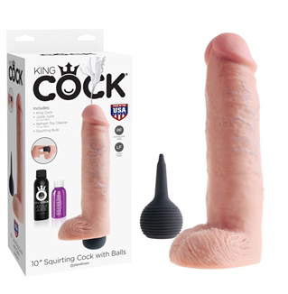 KING COCK 10" SQUIRTING COCK W/ BALLS