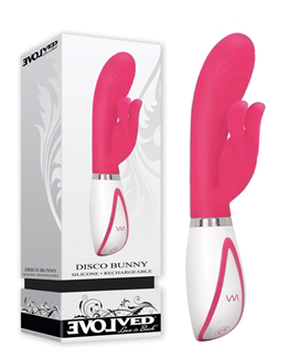 SILICONE RECHARGEABLE DISCO BUNNY ROSE