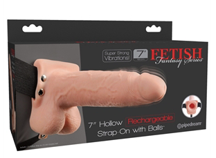 Fetish Fantasy 7" Hollow Rechargeable Strap-on wit