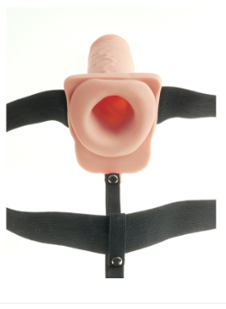 Fetish Fantasy 9" Hollow Rechargeable Strap-on wit
