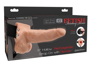 Fetish Fantasy 6" Hollow Rechargeable Strap-on wit