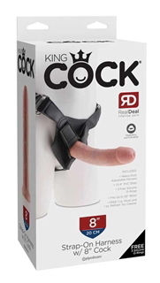 King Cock Strap-on Harness w/ 8" Cock - Flesh