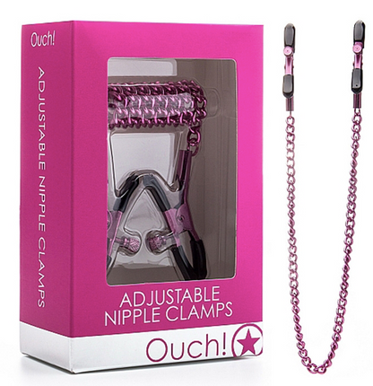ADJUSTABLE NIPPLE CLAMPS PINK OUCH