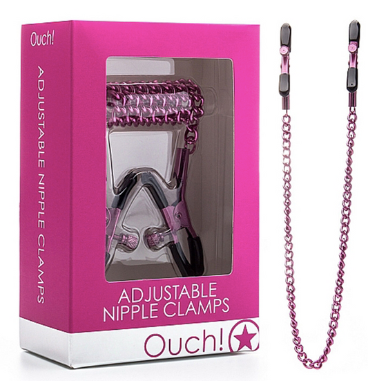 ADJUSTABLE NIPPLE CLAMPS PINK OUCH