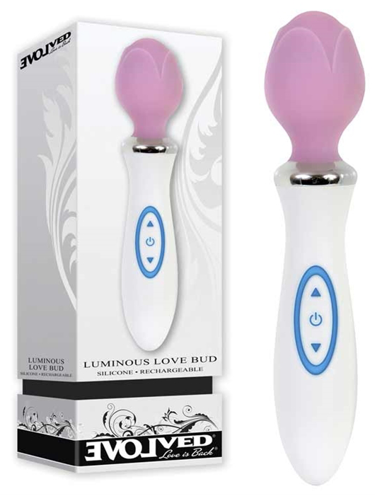 SILICONE RECHARGEABLE LUMINOUS LOVE BUD ROSE