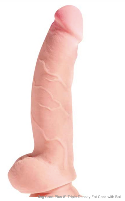 King Cock Plus 8" Triple Density Fat Cock with Bal